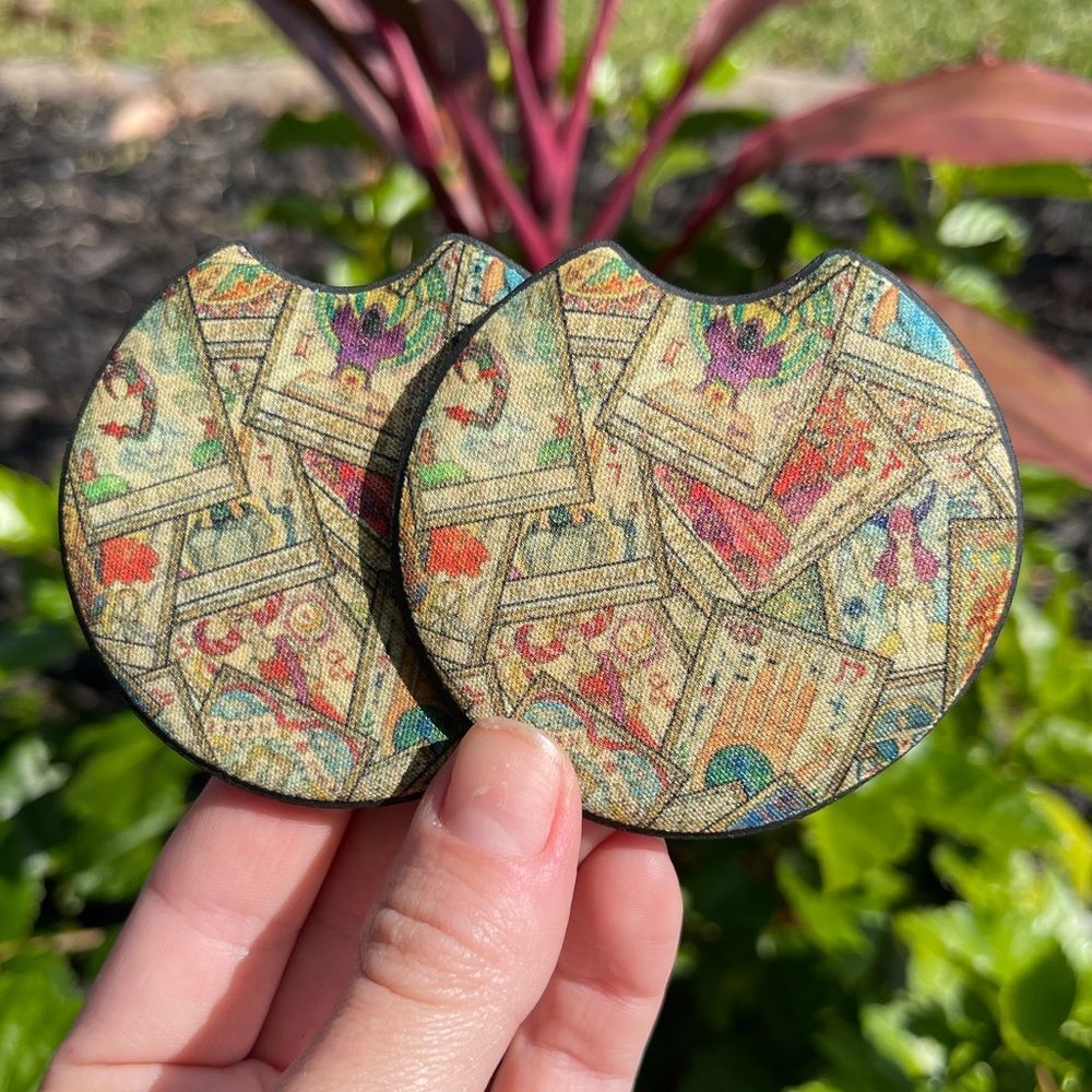 Tarot Card Car Coaster Set  | Witchy Car Accessories